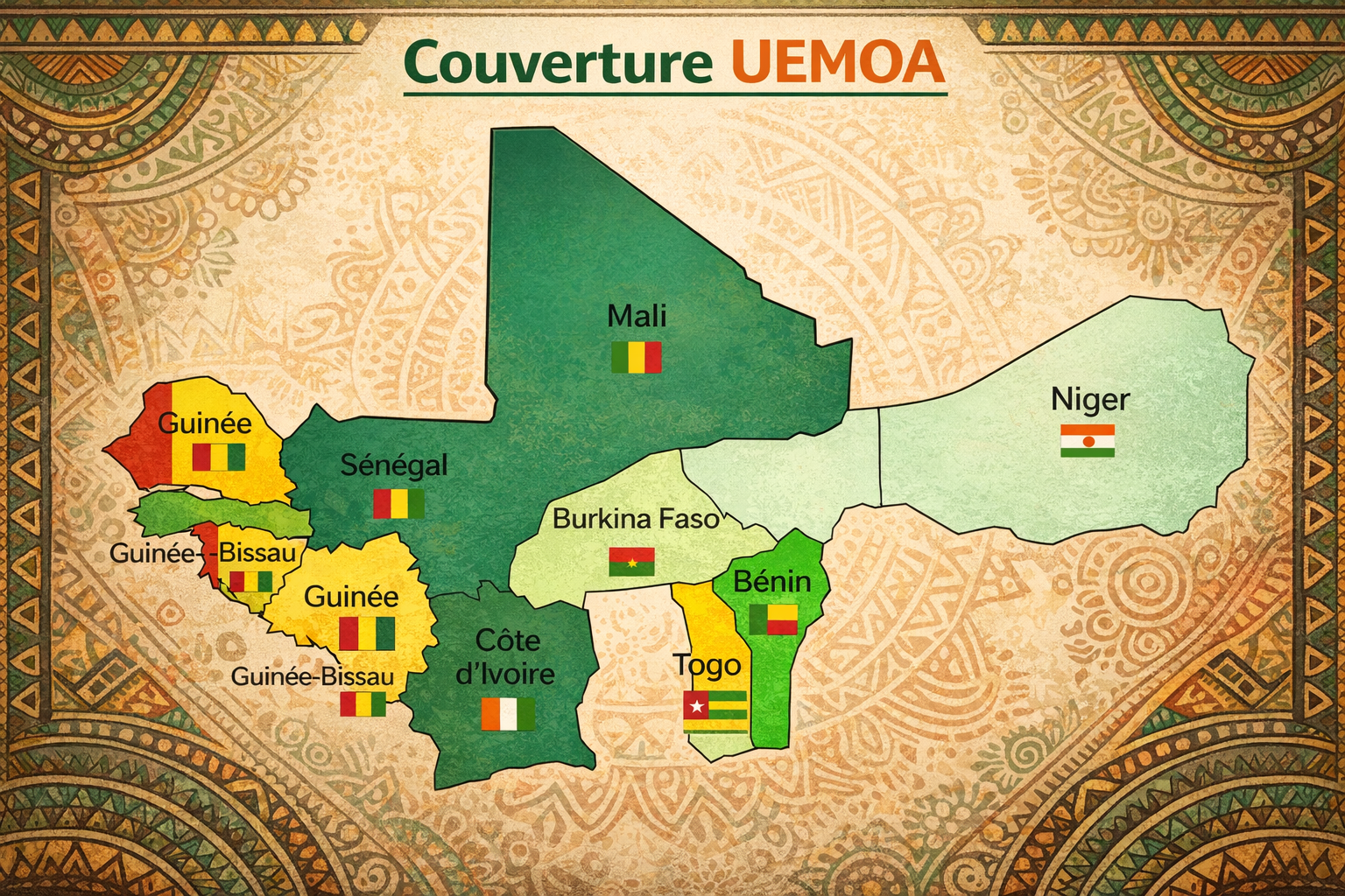 Carte de couverture UEMOA - Mon Colis Express